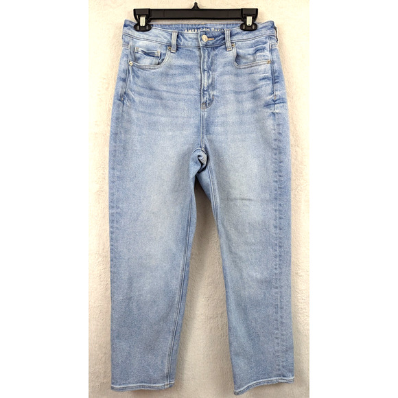 American Eagle Outfitters Denim - American Eagle sz 10 Short Jeans Mom Straight stretch high rise blue 2225
